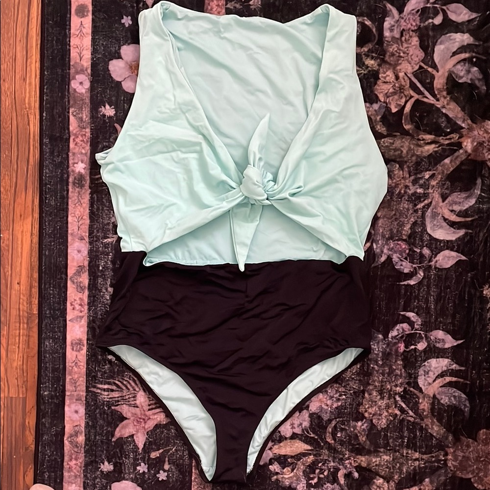 ASOS One Piece Swimsuit - Mint and Black